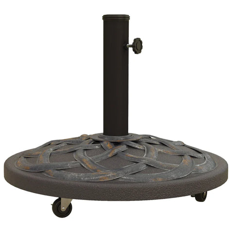 Rootz Parasol Stand - Parasol Holder - Parasol Base - Umbrella Stand - Heavy Duty - Metal Concrete - Weather Resistant - Bronze - 52cm x 52cm x 38cm