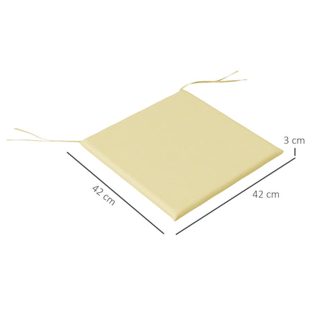 Rootz Set of 6 Outdoor Garden Chair Cushions - Seat Pads - Chair Pillows - Optimal Comfort - 42L x 42W x 3H cm - Brown