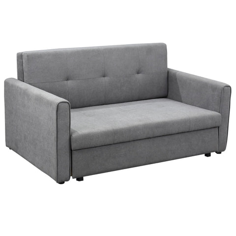 Rootz 2 Seater Sofa Bed with Hidden Storage - Sleeper Sofa - Convertible Couch - Comfort, Style, Functionality - 152W x 101D x 81H cm - Polycotton Gray