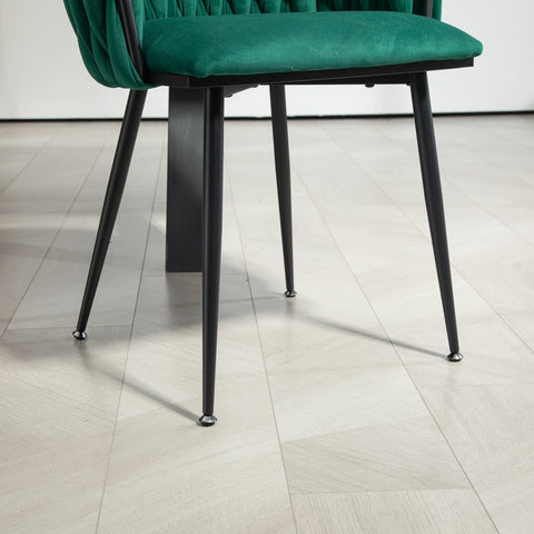 Rootz 2 Piece Set Velvet Dining Chairs - Modern Luxury Chairs - Elegant Velvet Seats - Soft Cushions - 57cm x 50cm x 72cm