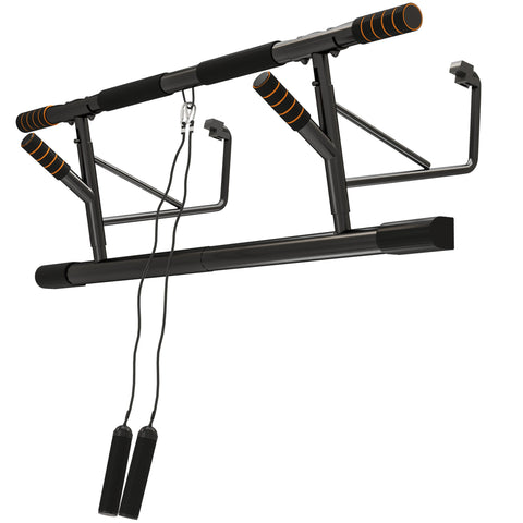 Rootz Door Rod Door Rack - Pull-Up Bar - Resistance Straps - Padded Handles - 100cm x 50cm x 27cm - Home Gym Transformation