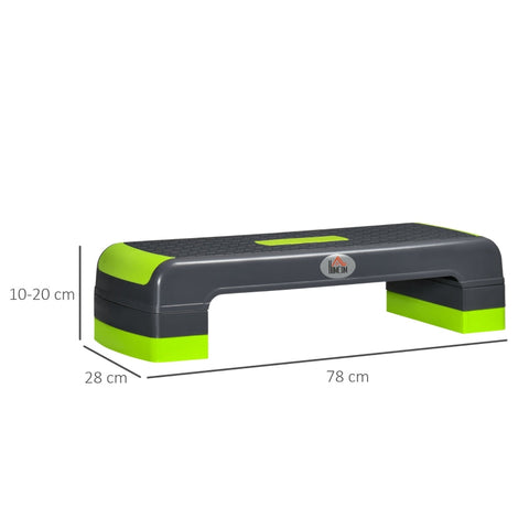Rootz Adjustable Aerobic Stepper - Step Platform - Cardio Stepper - Non-Slip Surface - Adjustable Height - Durable Plastic - 78cm x 28cm x 20cm