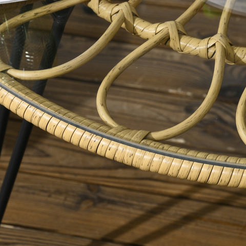 Rootz 5-Piece Boho Style Garden Seating Set - Outdoor Dining Set - Patio Furniture - Durable Construction - Comfortable Seating - Stylish Design - Table: Ø82 x 50H cm, Chairs: 72W x 72D x 75H cm