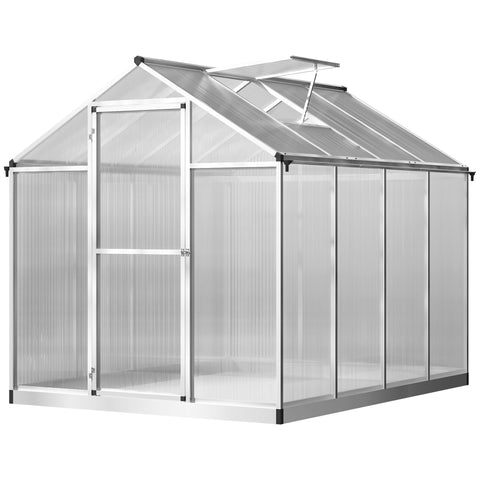 Rootz Large Greenhouse - Polycarbonate - Aluminum Frame - Optimized Yield - 242cm x 190cm x 195cm