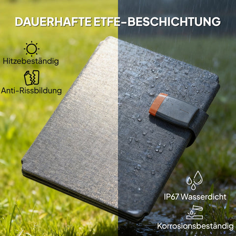 Rootz Portable Solar Panel 36W – Foldable Charger – Fast Charging Power Bank – Waterproof & Lightweight – Ideal for Outdoors – 89.8 x 27.9 x 1 cm – Grey