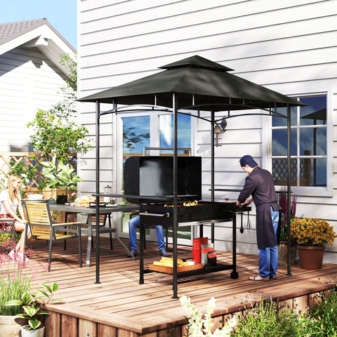 Rootz Grill Pavilion - Outdoor Canopy - BBQ Shelter - Flame-retardant & Water-repellent - 240cm x 150cm x 258cm