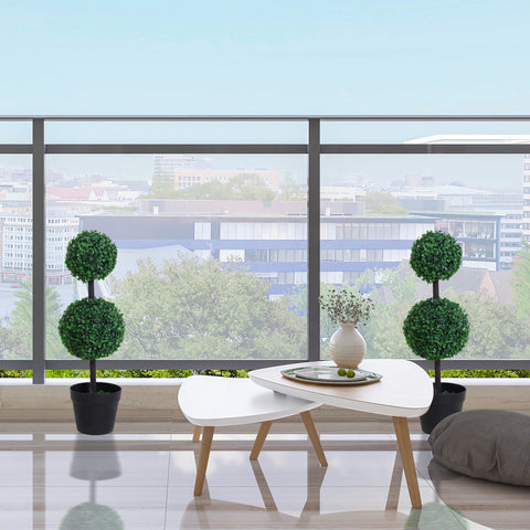 Rootz Set of 2 Artificial Plants - Faux Plant - Fake Tree - Zero Maintenance Greenery - 23cm x 67cm - Perfect Indoor Decor