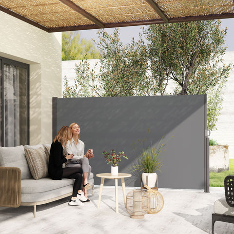 Rootz Side Awning - Extendable Opaque Privacy Screen - Sun Protection - UV Resistant - 300 x 180 cm