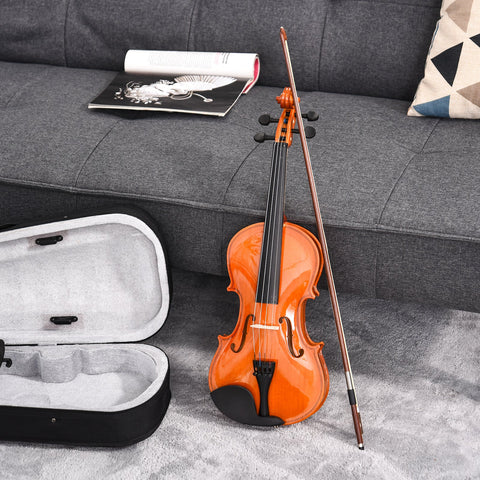 Rootz 4/4 Full Size Violin Set - Practice Violin - Beginner's Violin - Spruce & Maple - 58.5cm x 21.5cm x 7cm