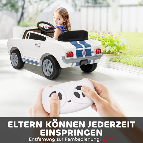 Rootz Kinder ElektroAuto 12V Electric Car - Kids Ride-On Car - Remote Control Vehicle - Strengthens Parent-Child Bond - 97L x 51.5H cm - White