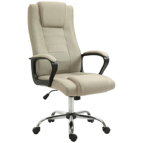 Rootz Office Chair - Desk Chair - Swivel Seat - Height Adjustable - Linen Look - Brown- 62cm x 110-119cm - Enhanced Comfort