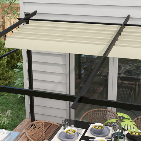 Rootz Pull-Out Pergola - Extendable Shade Canopy - Outdoor Shelter - UV-Resistant Polyester - 3.97m x 2.95m x 1.95-2.3m