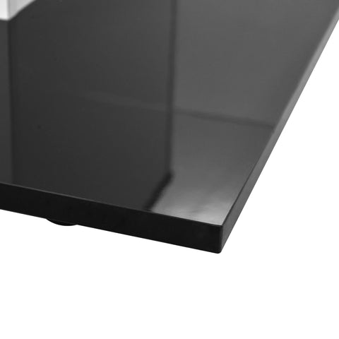 Rootz Modern Coffee Table - High-Gloss Surface - LED Light - Adjustable & Mobile - 80cm x 80cm x 40cm