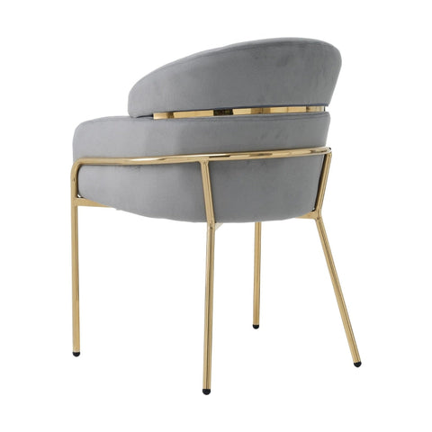 Rootz Velvet Dining Chair - Lounge Chair - Ergonomic Seating - Luxurious Comfort - 53L x 46W x 80H cm