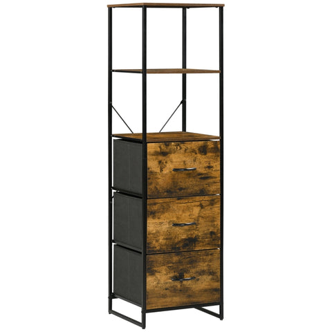 Rootz Freestanding Storage Shelf - Dresser - Clothing Rack - Organizer - Industrial Style - 44cm x 40cm x 155cm