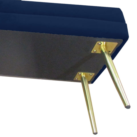 Rootz Upholstered Bench - Storage Bench - Seating Bench - Ample Storage Space - 100cm x 37.5cm x 42cm - Blue