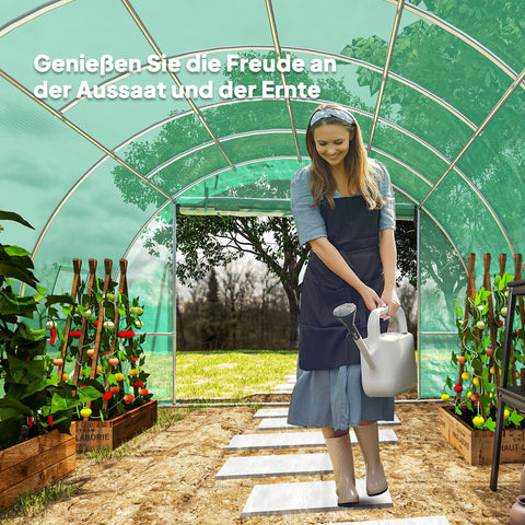 Rootz Walk-In Greenhouse - Poly Tunnel - Plant Tent - Extend Growing Season - 398cm x 298cm x 198cm