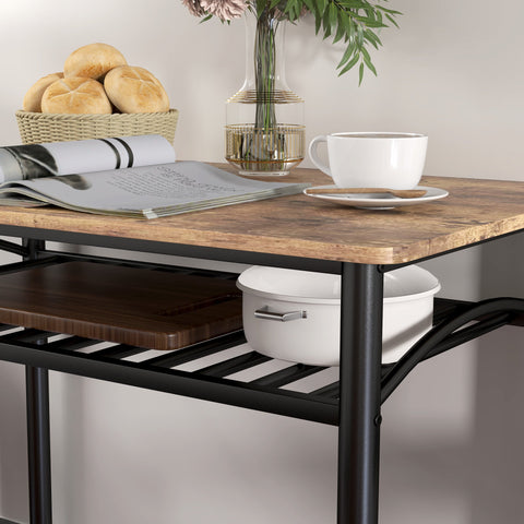 Rootz 4-Part Dining Room Set - Space-Saving Furniture - Compact Dining Set - Comfort Seating - 100cm x 60cm x 74.5cm Table