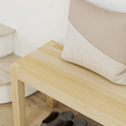 Rootz Upholstered Benches - Space 3 People - Up To 330 Kg - Pinewood - Natural -175 x 33 x 45 Cm