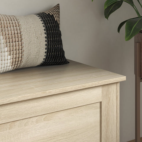 Rootz Wooden Storage Box - Toy Chest - Safety Hinge Box - 136kg Load Capacity - 80cm x 40cm x 45cm - Brown