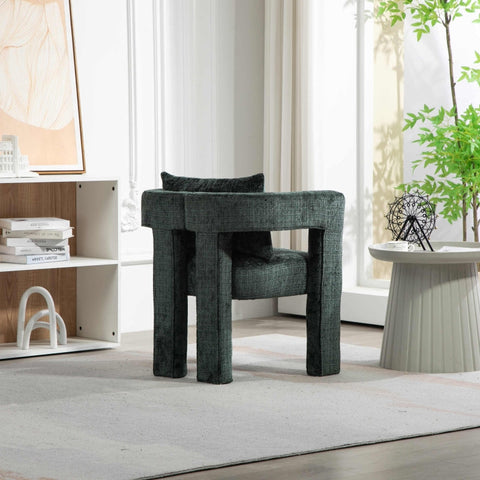 Rootz Single Lounge Chair - Chenille Chair - Ergonomic Seat - Comfortable Cushion - 60L x 44W x 65H cm