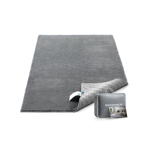 Rootz Living Room Rug - Area Rug - Decorative Rug - Non-Slip Rug - Polyester Felt TPR - Dove Gray - 43cm x 33cm x 9cm