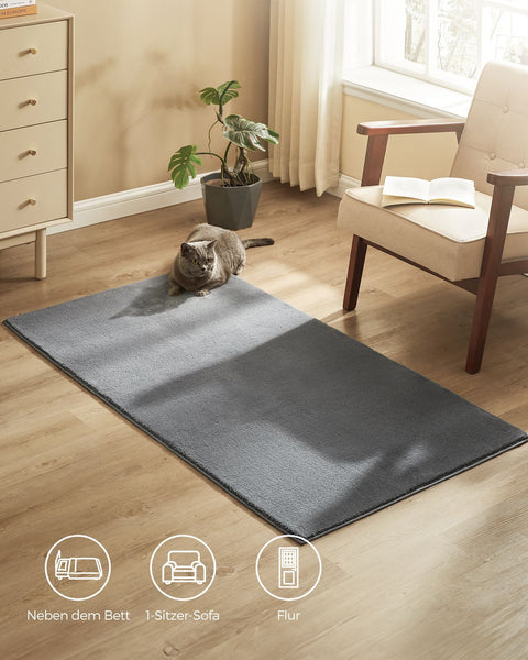 Rootz Living Room Rug - Area Rug - Decorative Rug - Non-Slip Rug - Polyester Felt TPR - Dove Gray - 43cm x 33cm x 9cm