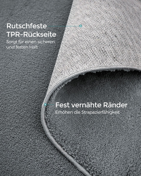 Rootz Living Room Rug - Area Rug - Decorative Rug - Non-Slip Rug - Polyester Felt TPR - Dove Gray - 43cm x 33cm x 9cm