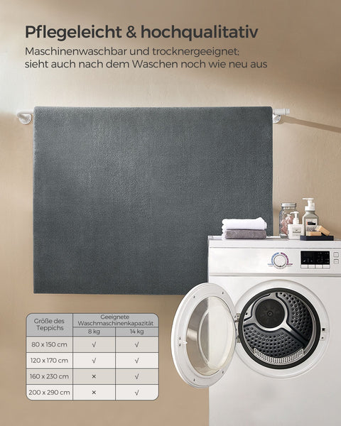 Rootz Living Room Rug - Area Rug - Decorative Rug - Non-Slip Rug - Polyester Felt TPR - Dove Gray - 43cm x 33cm x 9cm