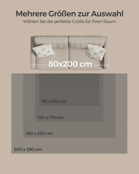 Rootz Living Room Rug - Area Rug - Decorative Rug - Non-Slip Rug - Polyester Felt TPR - Dove Gray - 43cm x 33cm x 9cm