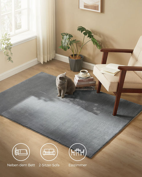 Rootz Dove Gray Living Room Carpet - Non-Slip Rug - Home Decor - Polyester Felt TPR - 43cm x 33cm x 15cm