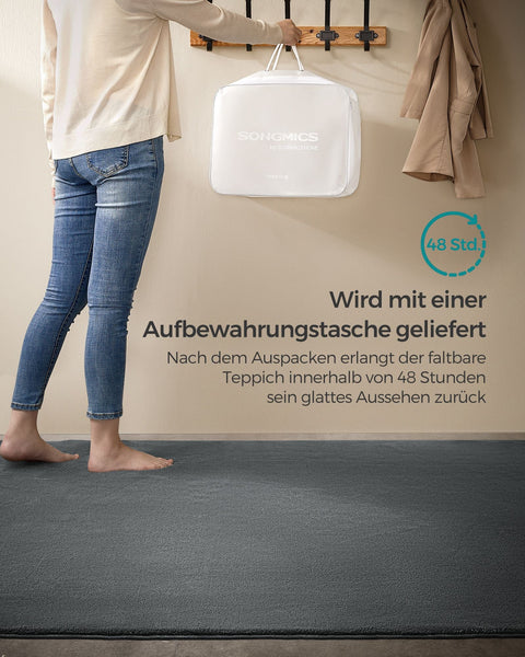 Rootz Dove Gray Living Room Carpet - Non-Slip Rug - Home Decor - Polyester Felt TPR - 43cm x 33cm x 15cm