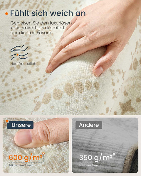 Rootz Boho Carpet – Fluffy & Cozy Rug – Sandbars Pattern – Soft Feel – Polyester & Felt – 160cm x 230cm