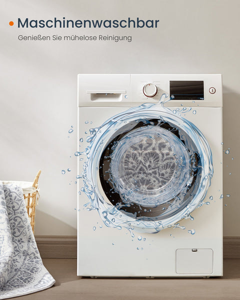 Rootz Dove Gray Boho Style Round Carpet - Circular Rug - Area Rug - Polyester/Felt/TPR - 160cm Diameter - Lightweight 2.8kg