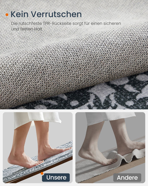 Rootz Round Carpet - Boho Rug - Anthracite Gray - Polyester Felt TPR - 160cm Diameter - Lightweight - 2.8kg