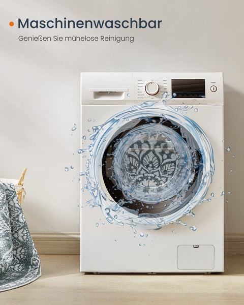 Rootz Round Carpet - Boho Rug - Anthracite Gray - Polyester Felt TPR - 160cm Diameter - Lightweight - 2.8kg