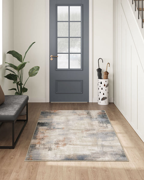 Rootz Carpet - Machine Washable Rug -  Brown Area Mat - Easy Maintenance - 92cm x 153cm