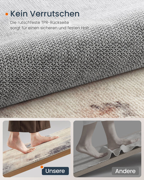 Rootz Carpet - Machine Washable Rug -  Brown Area Mat - Easy Maintenance - 92cm x 153cm