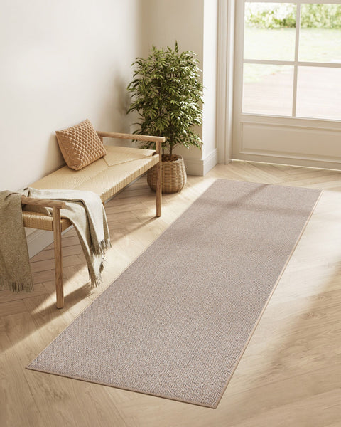 Rootz Area Rug 80 x 200cm - Camel Brown Carpet - Jute Look - Durable Material - 580 g/m2 Polyester - 200 g/m2 Felt - 650 g/m2 TPR