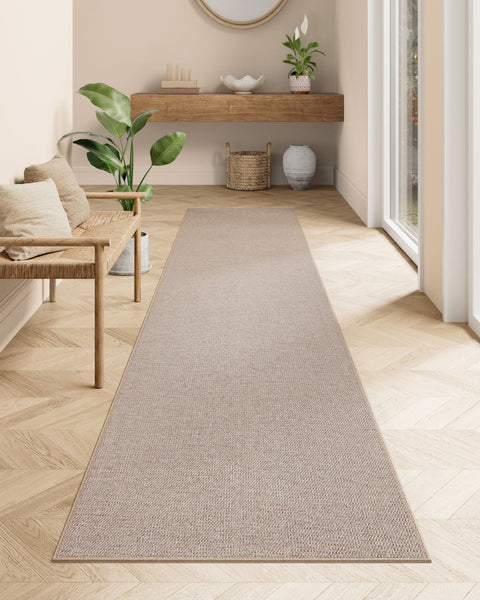Rootz Runner Rug - 80 x 300 cm - Machine Washable - Camel Brown - Polyester Material - Felt Backing - TPR - 3.4kg