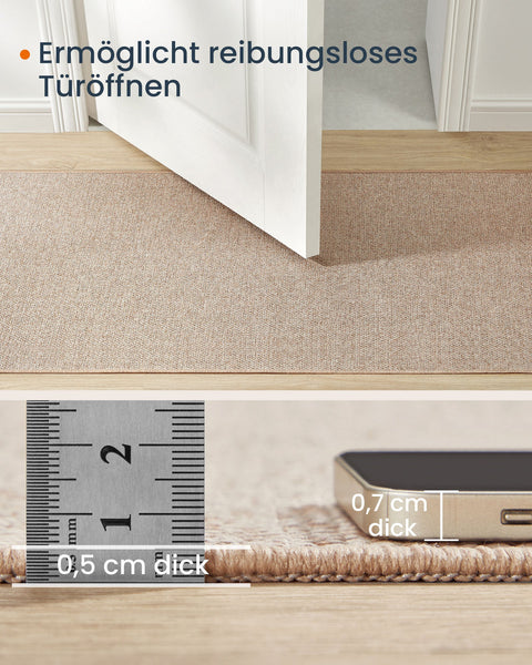 Rootz Area Rug - Carpet - Floor Mat - Machine Washable - 80cm x 300cm - Camel Brown Polyester