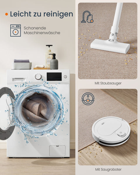 Rootz Area Rug - Carpet - Floor Mat - Machine Washable - 80cm x 300cm - Camel Brown Polyester