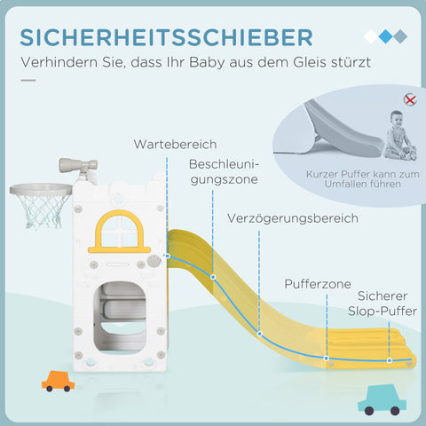 Rootz Children's Slide 4-in-1 - Toddler Slide - Playset with Basketball Basket & Telescope - Safe & Multifunctional - 70cm x 177cm x 92cm