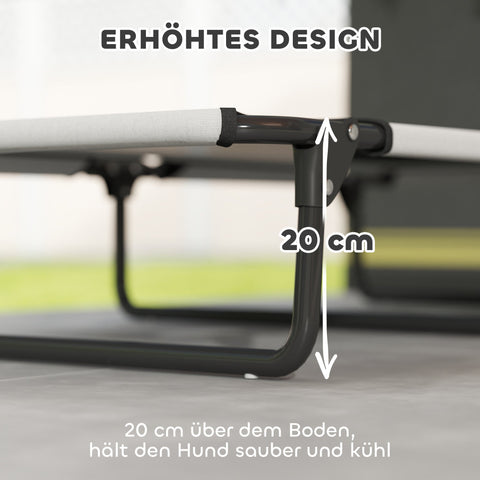 Rootz Portable Elevated Dog Bed - Raised Pet Lounger - Breathable Mesh Bed - Moisture-Repellent Comfort - 107cm x 61cm x 20cm