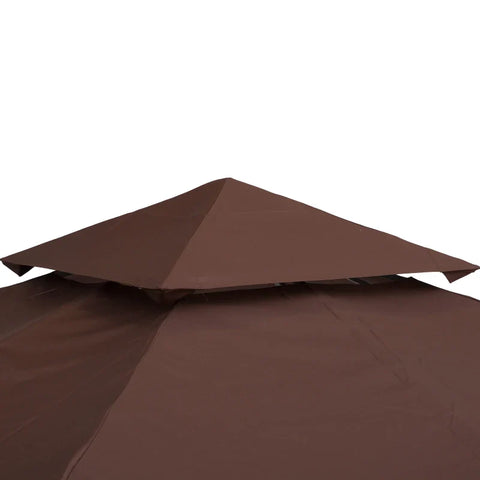 Rootz Gazebo - Replacement Roof with Wind Canopy - Water Dissipation - Strong and Durable - Coffee - 3 x 3m
