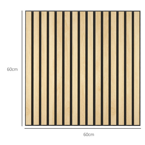 Rootz Acoustic Panels - Soundproofing Panels - Natural Wood Design - DIY Slat Wall - Noise Reduction - MDF & PET - 60cm x 60cm x 2.1cm