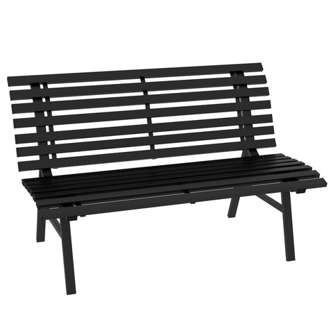 Rootz Garden Bench - Park Bench - Outdoor Seating - Weather-Resistant Aluminum - 123 x 67 x 79 cm - Black