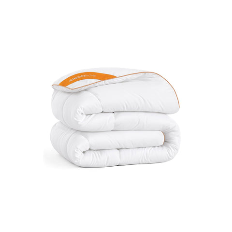 Rootz Cloud White Duvet - Comforter - Bed Cover - Breathable Microfiber - Polyester Fiber - 200cm x 200cm - 8 Loops - Lightweight - 2.4kg