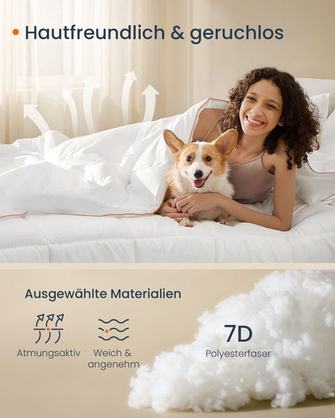 Rootz Cloud White Duvet - Comforter - Bed Cover - Breathable Microfiber - Polyester Fiber - 200cm x 200cm - 8 Loops - Lightweight - 2.4kg