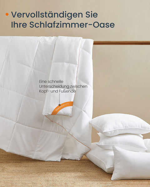 Rootz Cloud White Duvet - Comforter - Hypoallergenic - 240cm x 220cm - 8 Loops - Microfiber - 7D Polyester - Lightweight - 3.1kg